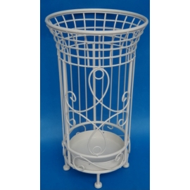 鍛鐵傘桶 白色圓形 (y14584 傢俱系列-垃圾桶.傘桶.洗衣籃.衣帽架)